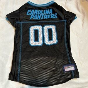 Pets First NFL Carolina Panthers Screen Printed Mesh Dog Jersey - Black & Blue